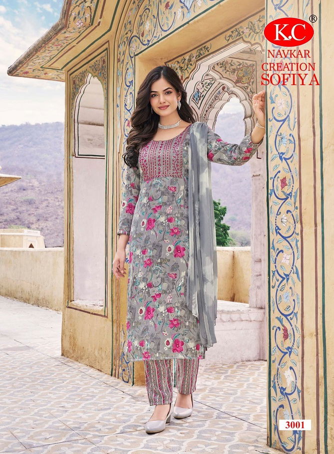 Sofiya Vol 3 By Navkar Foil Printed Rayon Kurti With Bottom Dupatta Wholesalers In Delhi